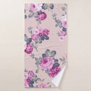 cute flower design textile illustrationart, patter bath towel