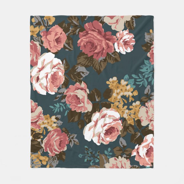 cute flower design textile illustrationart, patter fleece blanket (Front)