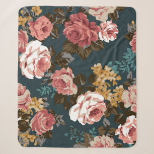 cute flower design textile illustrationart, patter sherpa blanket