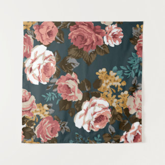 cute flower design textile illustrationart, patter tapestry