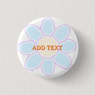  Cute Flower Drawing Custom Text 3 Cm Round Badge