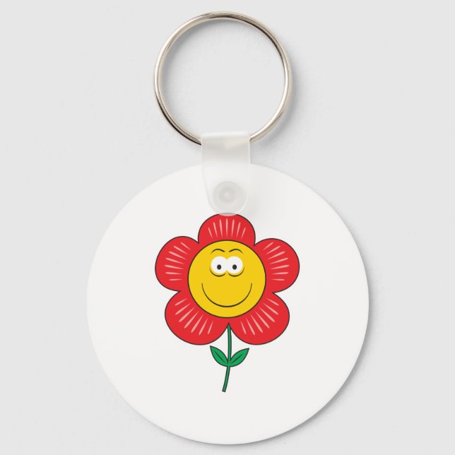 Cute Flower Face Key Ring (Front)