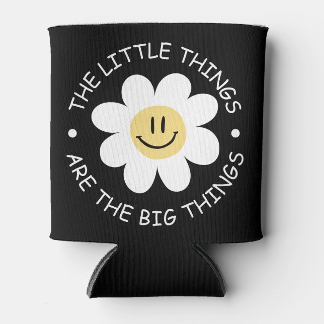 cute flower face with motivational quote can cooler (Front)