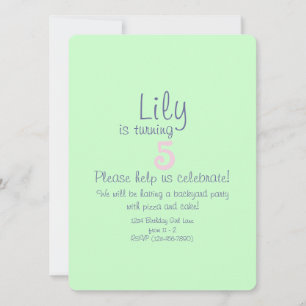 Cute Flower Fairy Birthday Party Invite