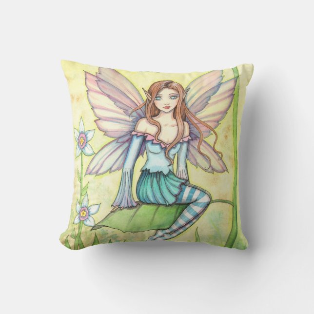 Cute Flower Fairy Fantasy Art Cushion (Front)