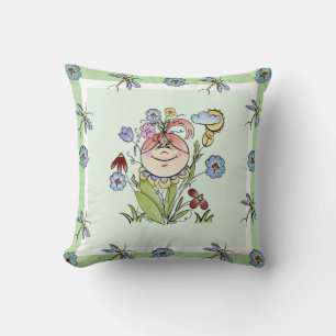 Cute Flower Garden Fairy Nursery Cushion