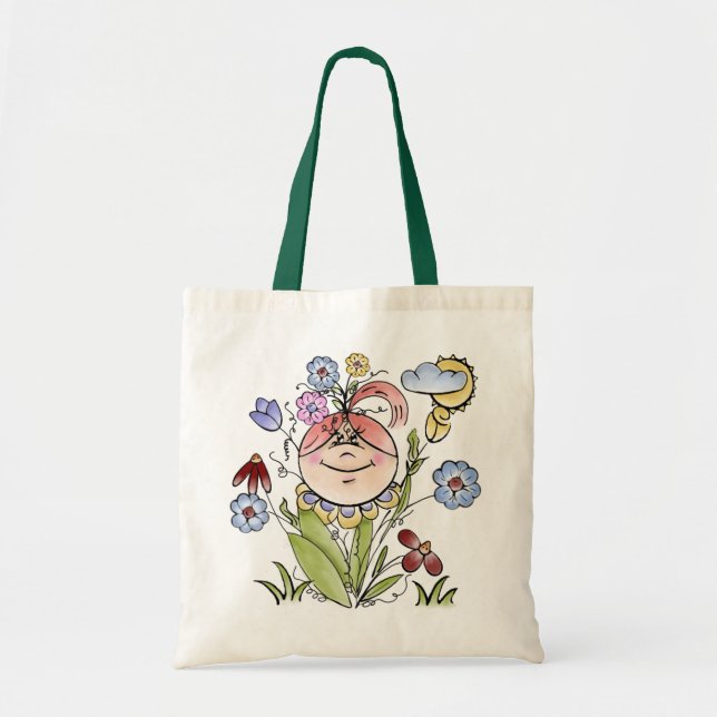 Cute Flower Garden Fairy Tote Bag (Front)