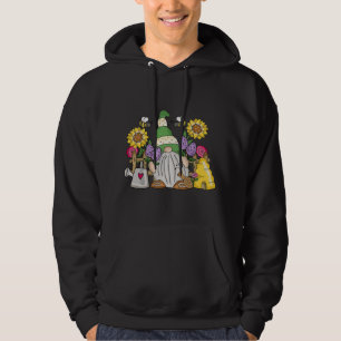 Cute Flower Garden Gnome with Bees and Flowers Gif Hoodie