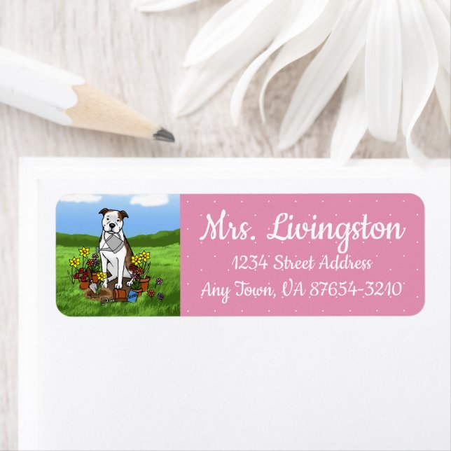 Cute Flower Gardener Pit Bull (lt brindle white 3) (Insitu)