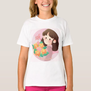 Cute flower girl design t-shirt