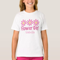 Cute Flower Girl Pink Daisy Personalised Girls
