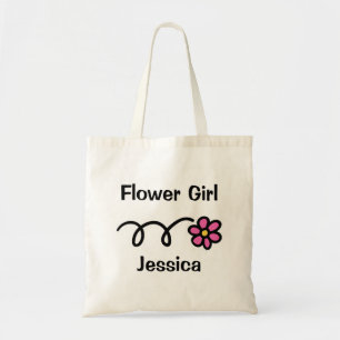 Cute flower girl tote bag with personalised name