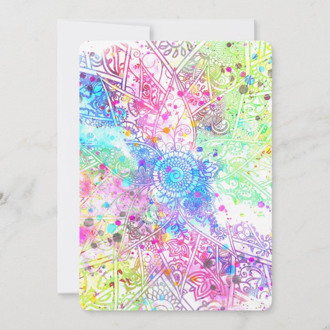 Cute flower henna hand drawn design watercolors (Front)