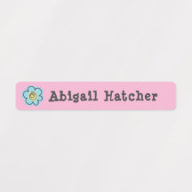 Cute Flower Kids Clothing Label Skinny Pink