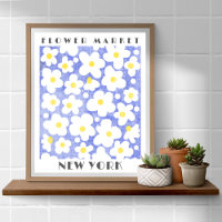 Cute Flower Market Retro Daisy Yellow Blue