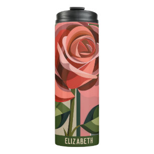 Cute Flower Monogram Floral Tumbler