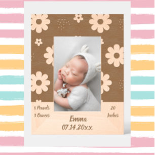 Cute Flower Name/Birthday Photo Etched Frames