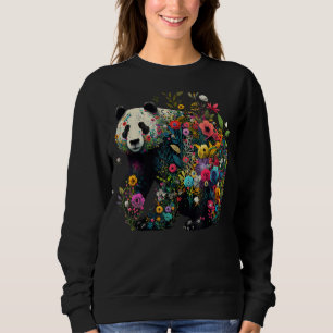 Cute Flower Panda on summer Floral Panda 1 Sweatshirt