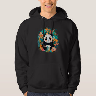 Cute Flower Panda on summer Floral Panda 3 Hoodie
