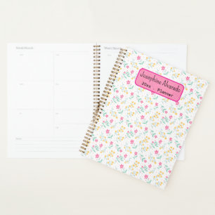 Cute Flower Pattern Weekly Monthly Planner