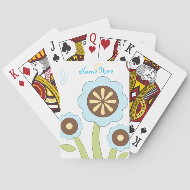 Cute Flower Personalised Playing Cards (Back)