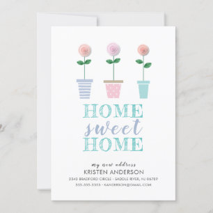 Cute Flower Pots New Address Moving Announcement