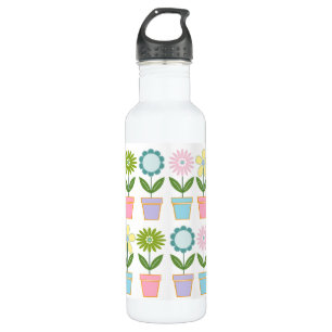 Cute Flower Pots Pattern 710 Ml Water Bottle