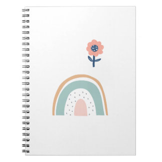 Cute Flower Rainbow Boho Flower Colourful Pattern Notebook