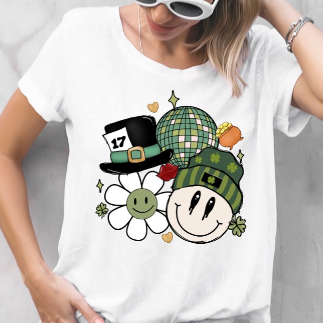 Cute Flower & Smiley St. Patrick's Day T-shirt  (Creator Uploaded)