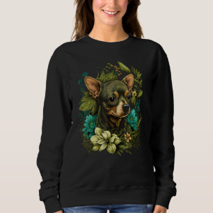 Cute Flower summer Floral Chihuahua Sweatshirt