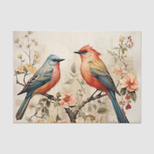 Cute flowers bird lovers  tissue paper
