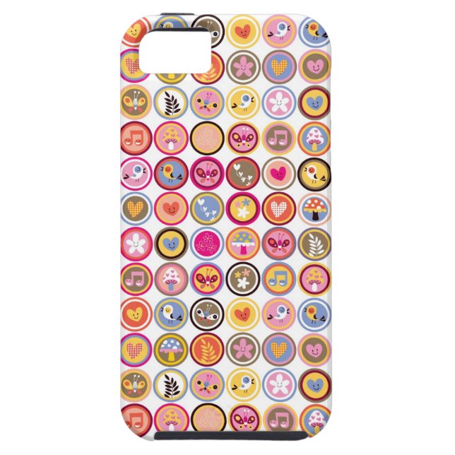 cute flowers, birds, hearts pattern Case-Mate iPhone case (Back)