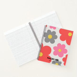 Cute flowers Custom script Spiral Notebook