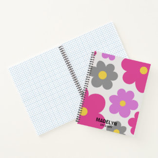 Cute flowers Custom script Spiral Notebook