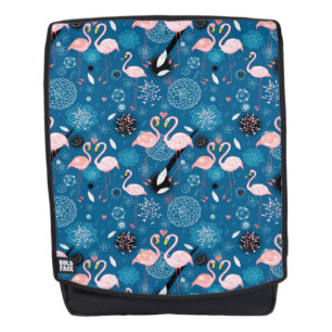 Cute flowers flamingos pattern backpack