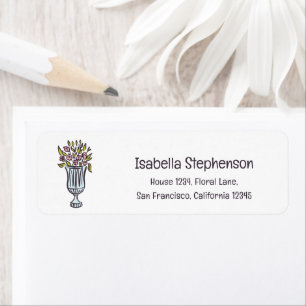 Cute Flowers Hand Drawn Doodle Return Address