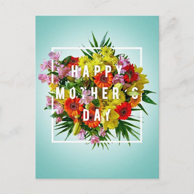 Cute Flowers Happy Mother's Day Floral  Postcard (Front)