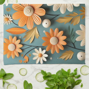 Cute flowers kitchen towel