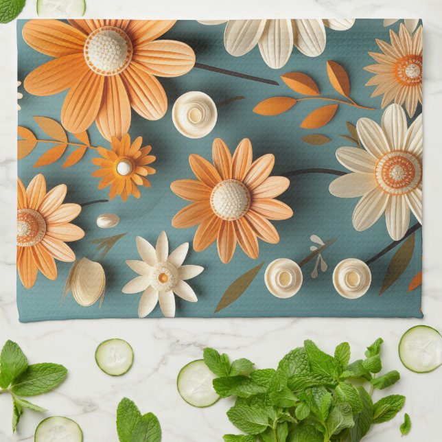 Cute flowers kitchen towel (Folded)