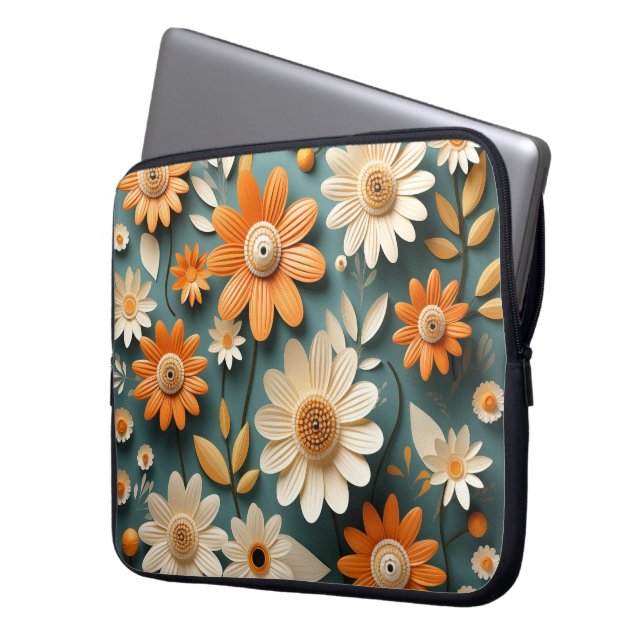 Cute flowers laptop sleeve (Front Left)