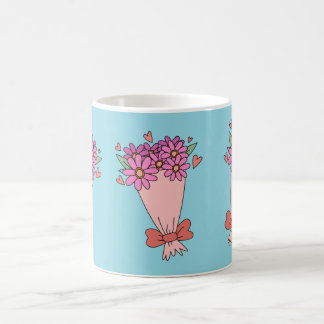 Cute flowers love drawing coffee mug