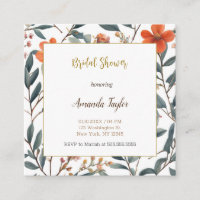 Cute Flowers Minimal Bridal Shower