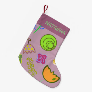 Cute flowers on purple small christmas stocking