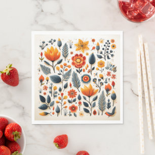 Cute flowers paper napkins