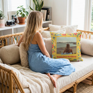 Cute Flowers Photo Gifts for 21 Year Old Female Cushion
