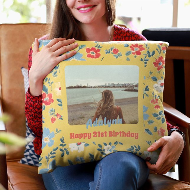 Cute Flowers Photo Gifts for 21 Year Old Female Cushion (Cute Flowers Photo Gifts for 21 Year Old Female)