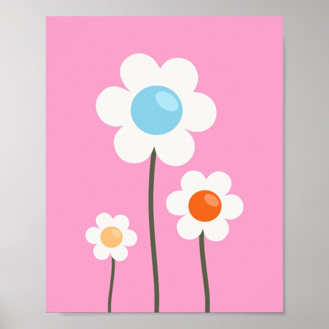 Cute Flowers Pink Poster (Front)