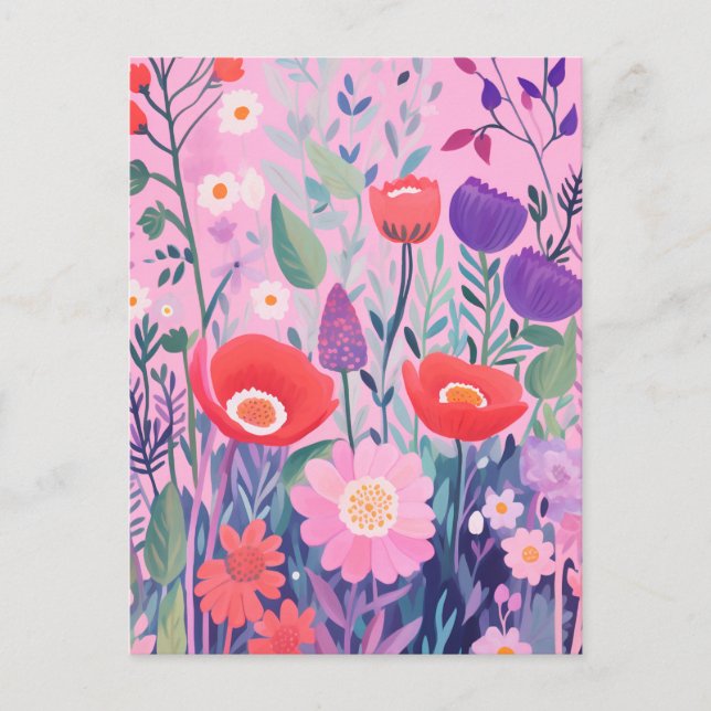 Cute Flowers Postcard (Front)