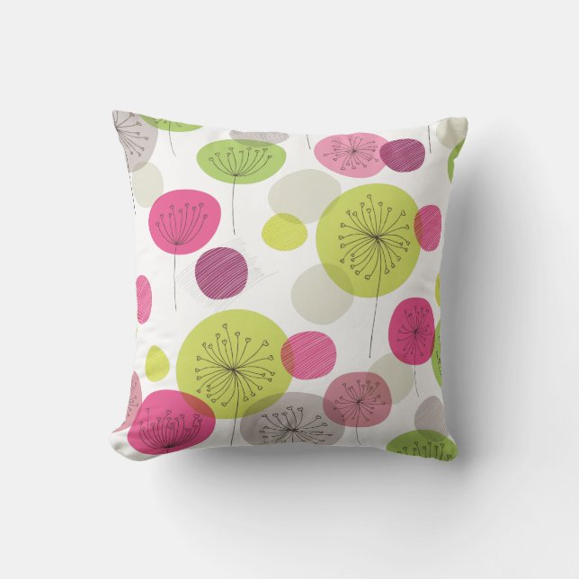 Cute flowers retro abstract pattern design cushion (Front)