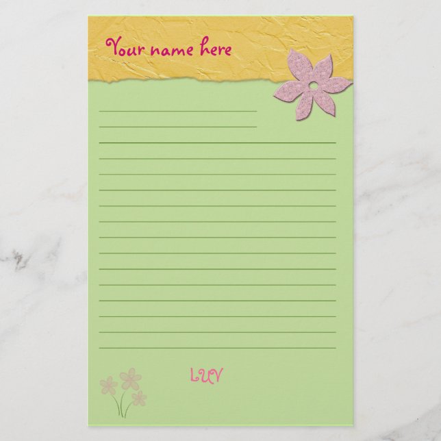 Cute Flowers Stationery (Front)